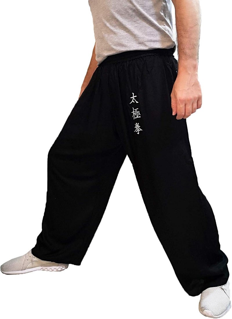 TAO Tai Chi Pants Wide Leg Men Women Martial Arts Trousers Qigong Open on The Ankles Light 100% Rayon - Image 1